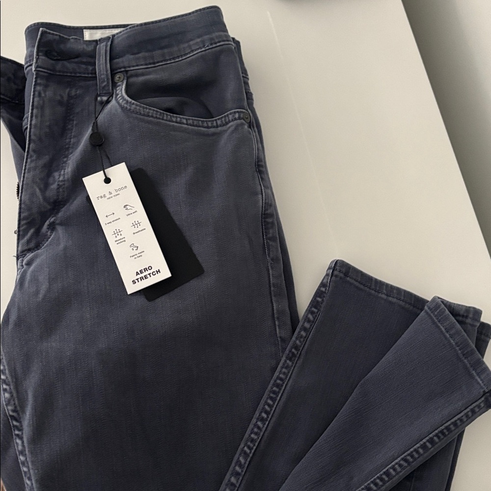 rag & bone Men's Dark Teal Fit 2 Aero Stretch Slim Jeans - Picture 3 of 3